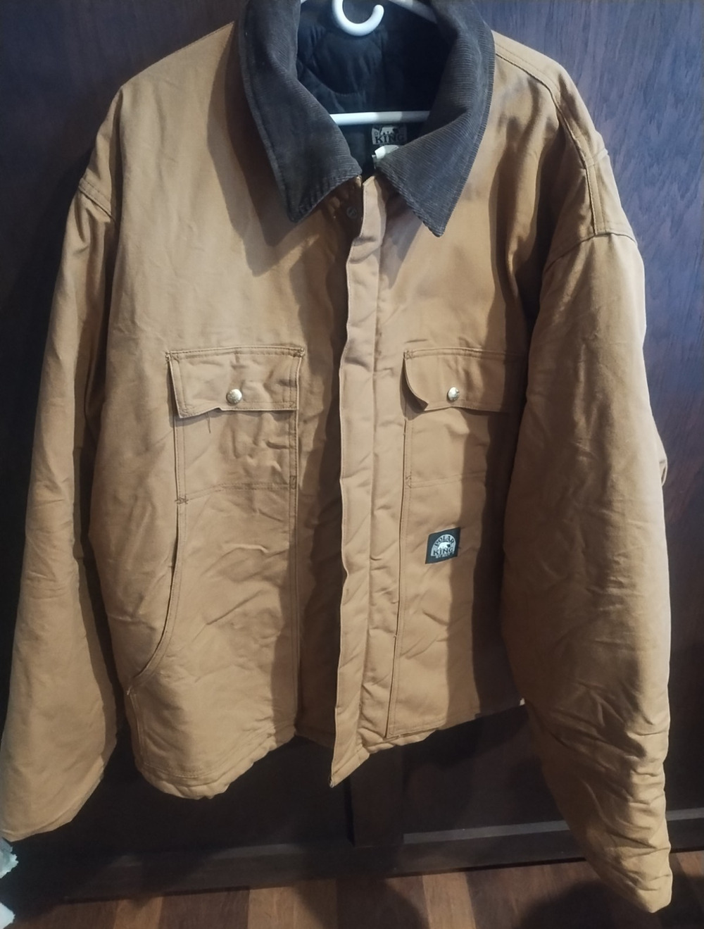 Polar King Work Jacket Tan 3XL Corduroy Collar Canvas Insulated Quilted Lined